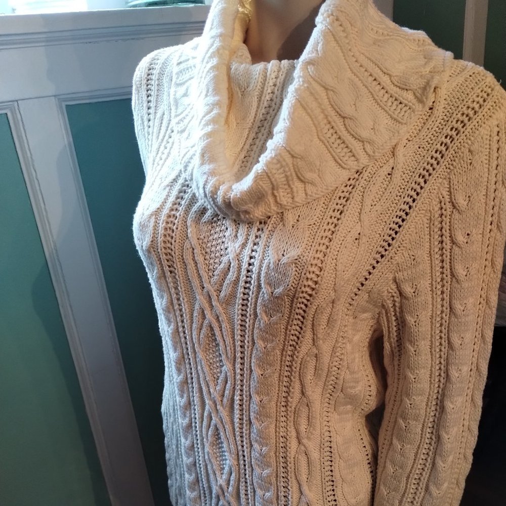 Charter Club Luscious Cable Knit Cream Sweater Size XL